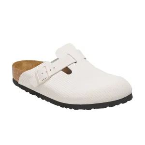 Boston Antique White Embossed Suede Leather