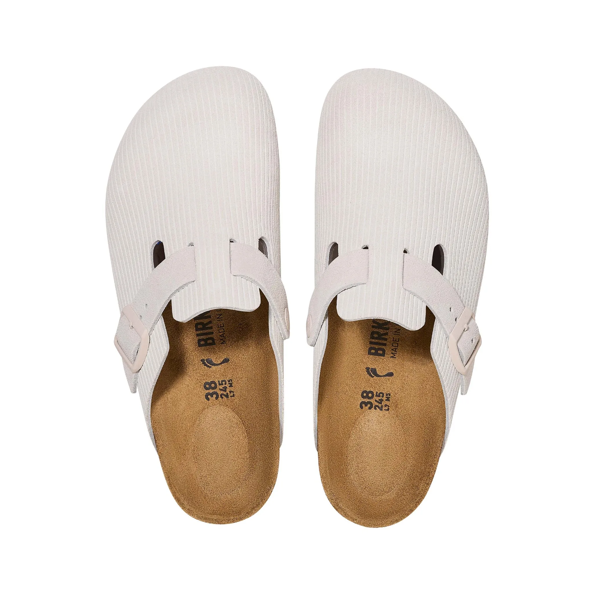 Boston Antique White Embossed Suede Leather