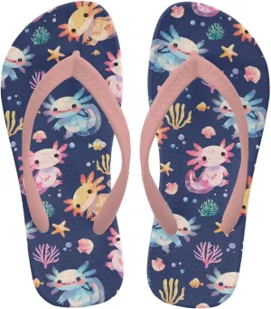 Boy Girls Slide Sandals and Thongs for Beach and Boats - Kids Flip Flops with Cartoon Print