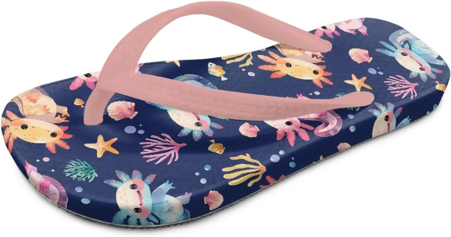 Boy Girls Slide Sandals and Thongs for Beach and Boats - Kids Flip Flops with Cartoon Print