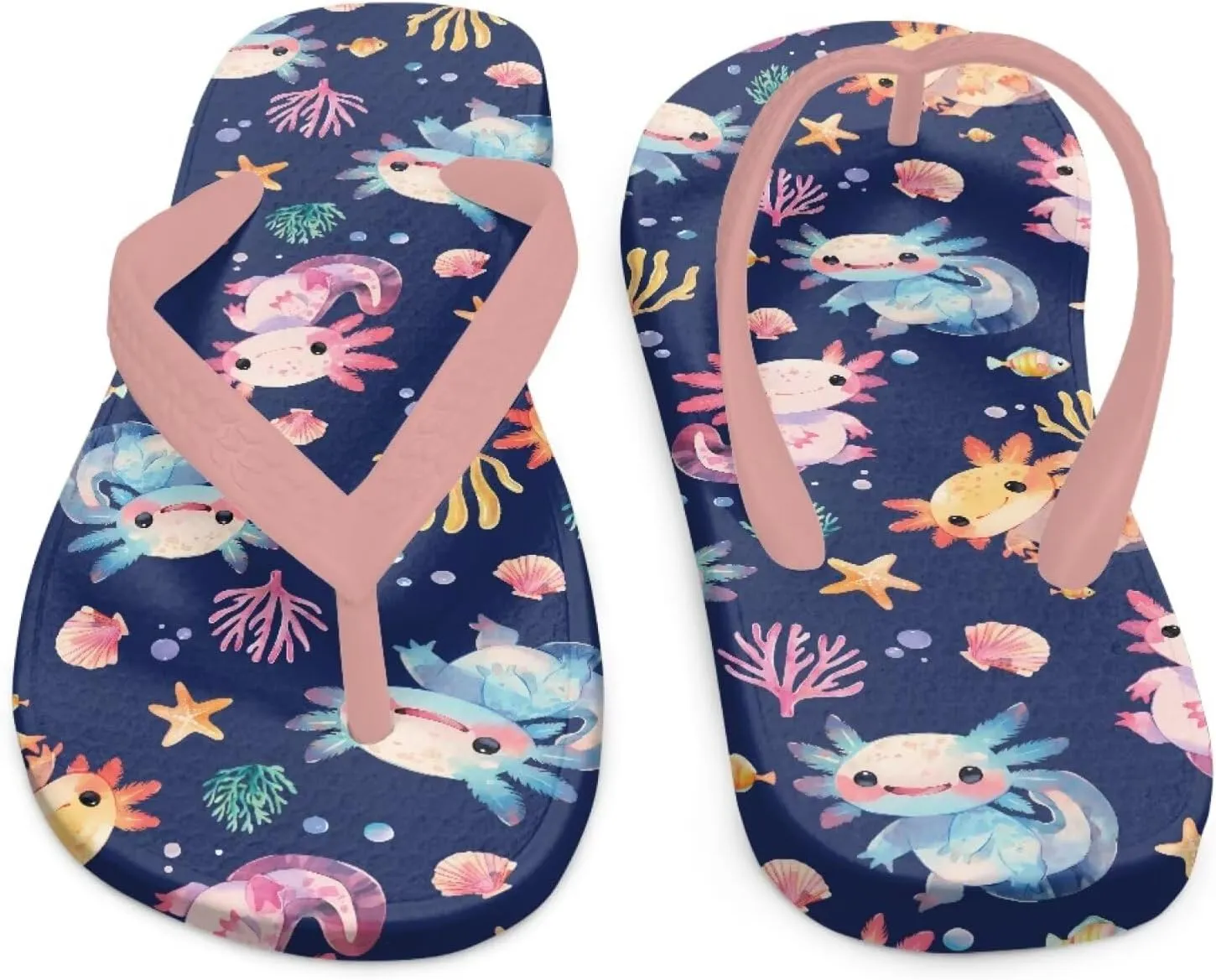 Boy Girls Slide Sandals and Thongs for Beach and Boats - Kids Flip Flops with Cartoon Print