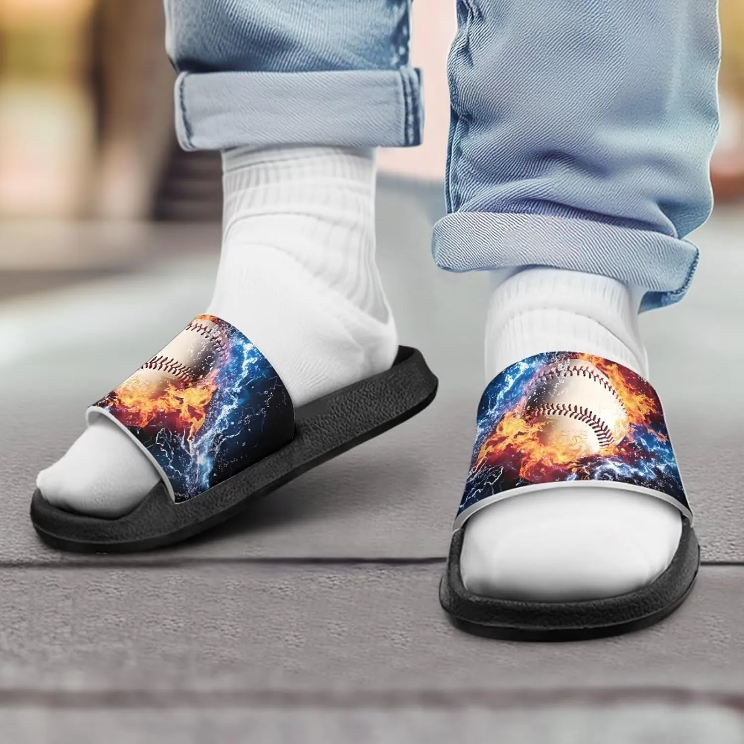 Boys Slide Sandals Non Slip Summer House Slippers Kids Slip-on Flip Flops Cusual Beach Sandal