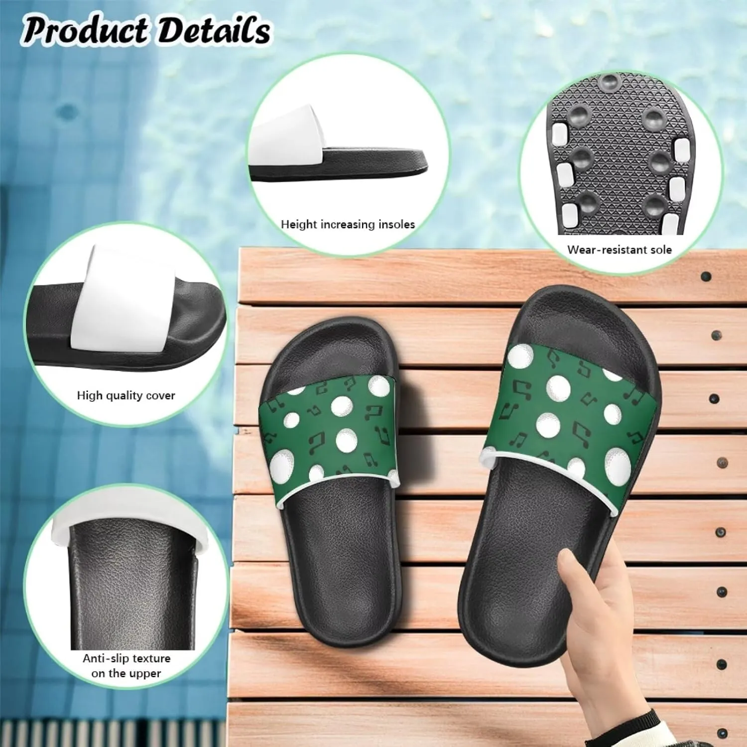 Boys Slide Sandals Non Slip Summer House Slippers Kids Slip-on Flip Flops Cusual Beach Sandal