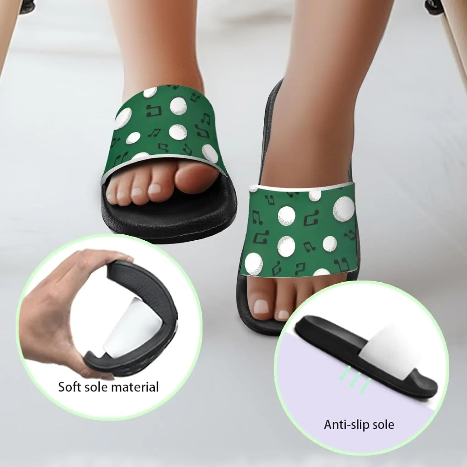 Boys Slide Sandals Non Slip Summer House Slippers Kids Slip-on Flip Flops Cusual Beach Sandal