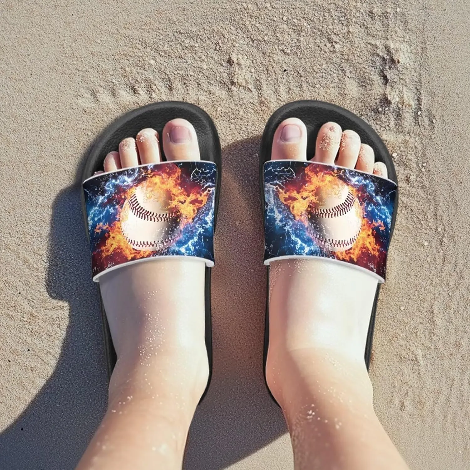 Boys Slide Sandals Non Slip Summer House Slippers Kids Slip-on Flip Flops Cusual Beach Sandal