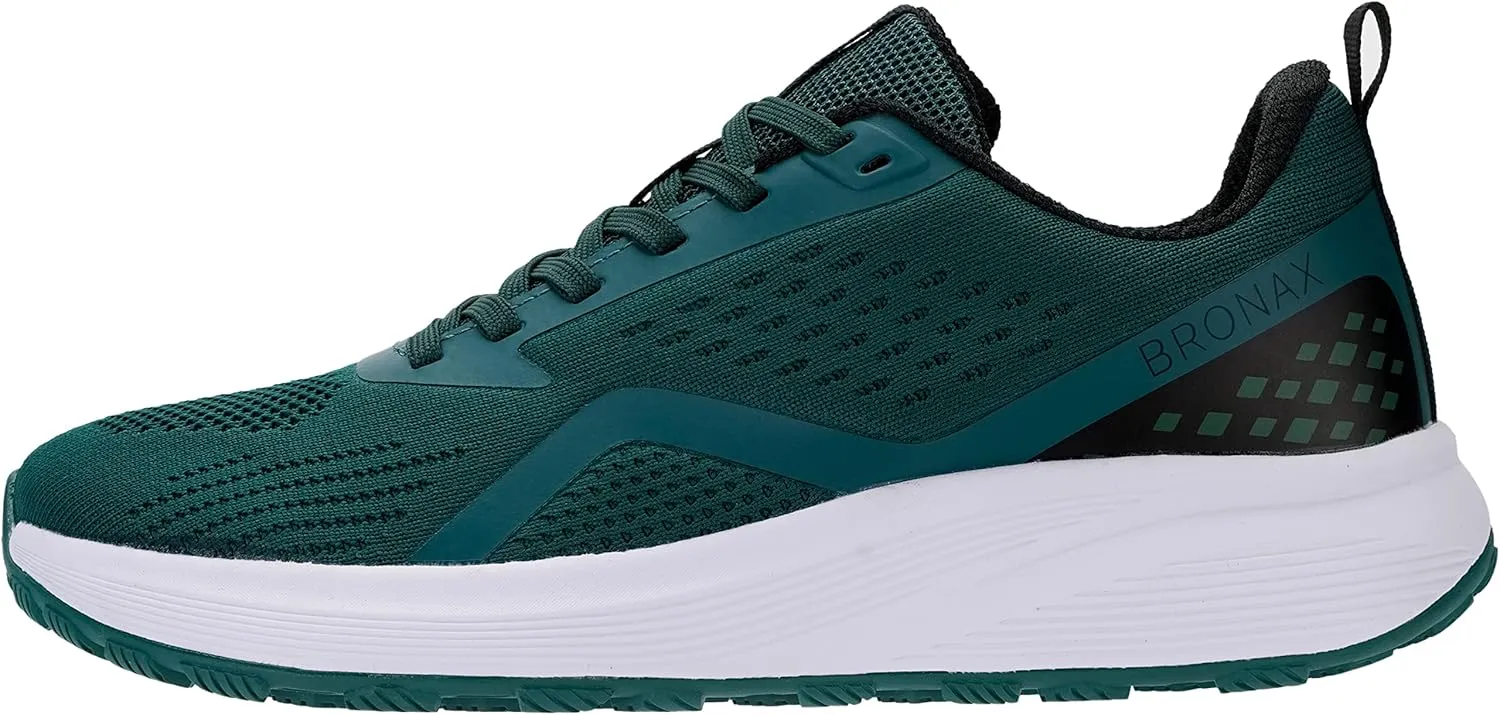 BRONAX Men's Wide Cushioned Supportive Road Running Shoes | Wide Toe Box | Rubber Outsole
