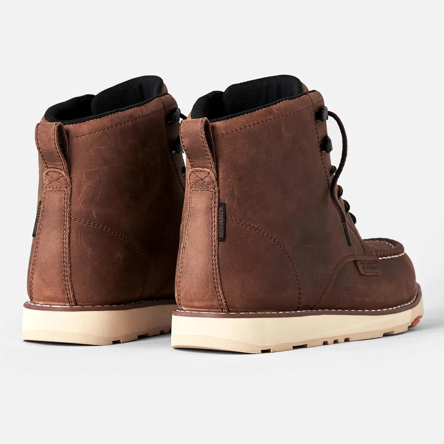 BRUNT Marin (Soft Toe) - Brown - 6" Waterproof Moc Toe Wedge Work Boot - EH Rated - Slip   Oil Resistant - Adjustable Width System