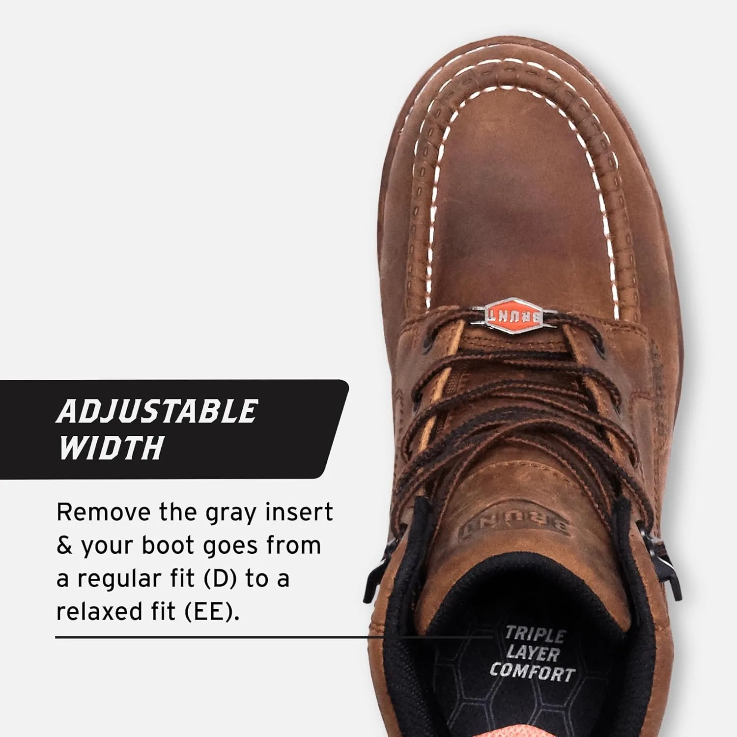 BRUNT Marin (Soft Toe) - Brown - 6" Waterproof Moc Toe Wedge Work Boot - EH Rated - Slip   Oil Resistant - Adjustable Width System