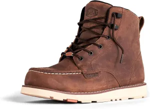 BRUNT Marin (Soft Toe) - Brown - 6" Waterproof Moc Toe Wedge Work Boot - EH Rated - Slip   Oil Resistant - Adjustable Width System
