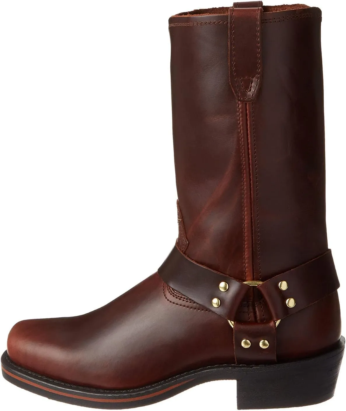 ByErz Cowboy Boots for Men Western Boot Classic with Metal Buckle Square Toe Mid-Calf Boots