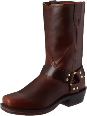 ByErz Cowboy Boots for Men Western Boot Classic with Metal Buckle Square Toe Mid-Calf Boots