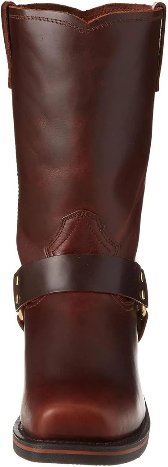 ByErz Cowboy Boots for Men Western Boot Classic with Metal Buckle Square Toe Mid-Calf Boots