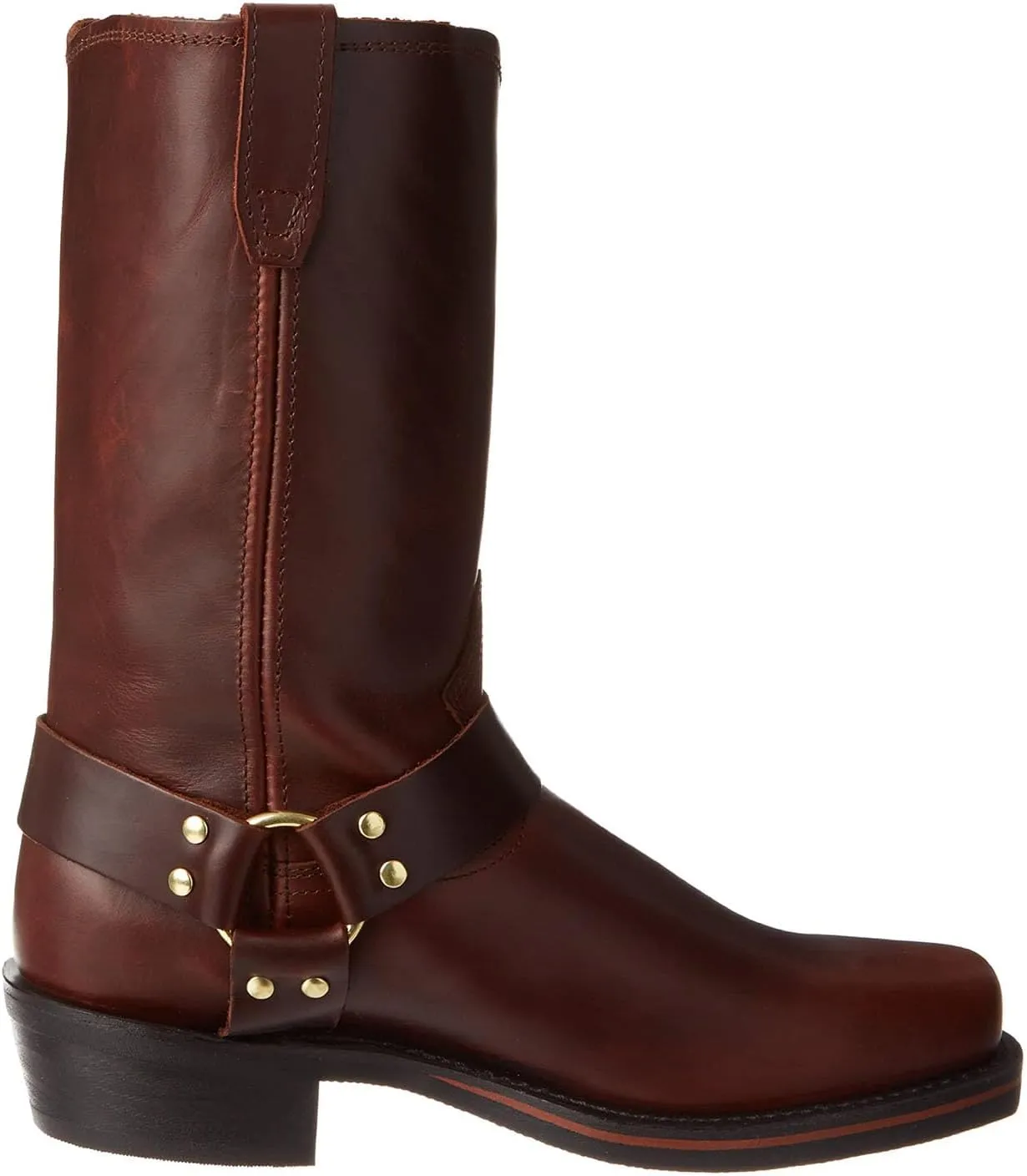 ByErz Cowboy Boots for Men Western Boot Classic with Metal Buckle Square Toe Mid-Calf Boots