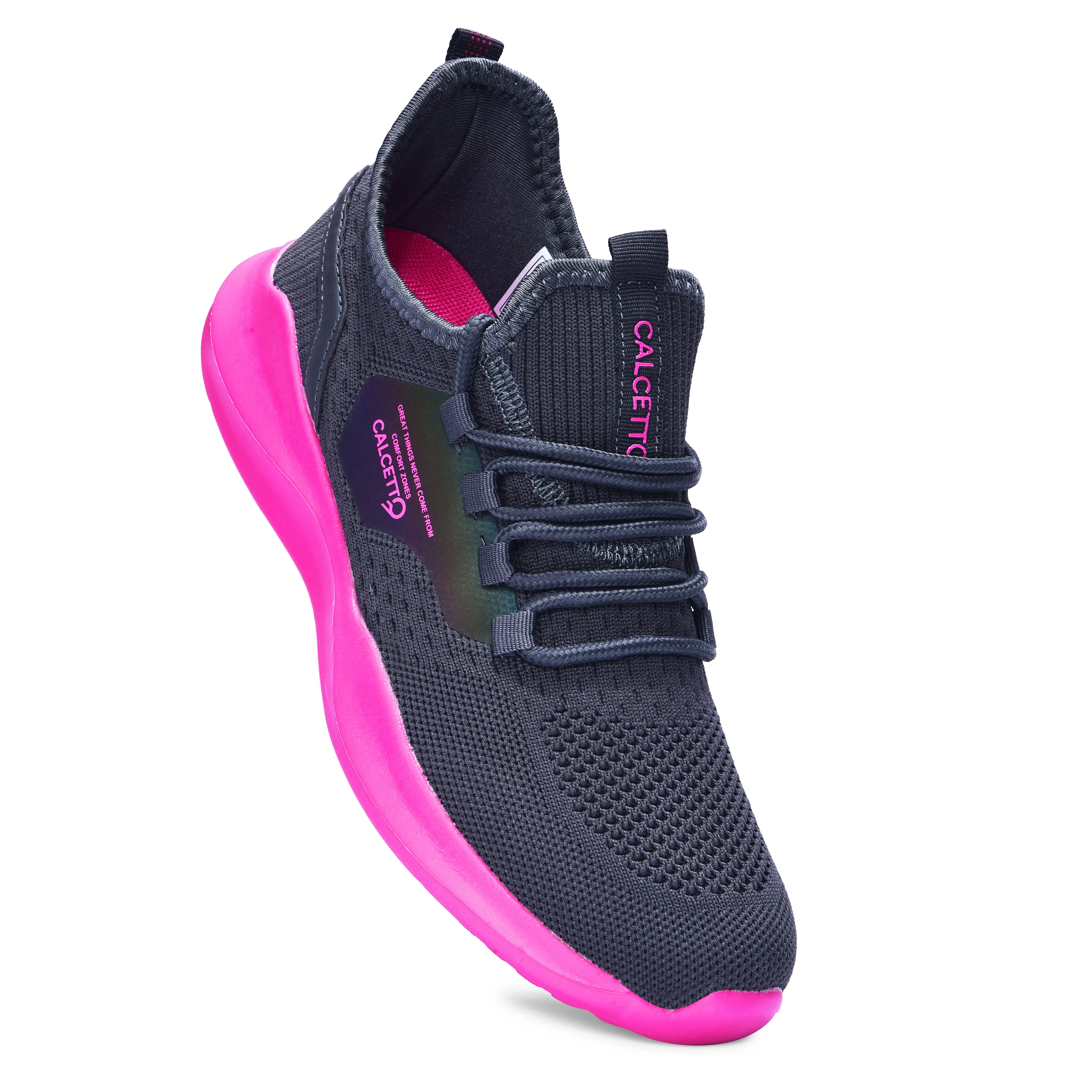 Calcetto Lightweight Casual WoMen's Running Sports Shoes CLT-9824 Dark Grey Fushia