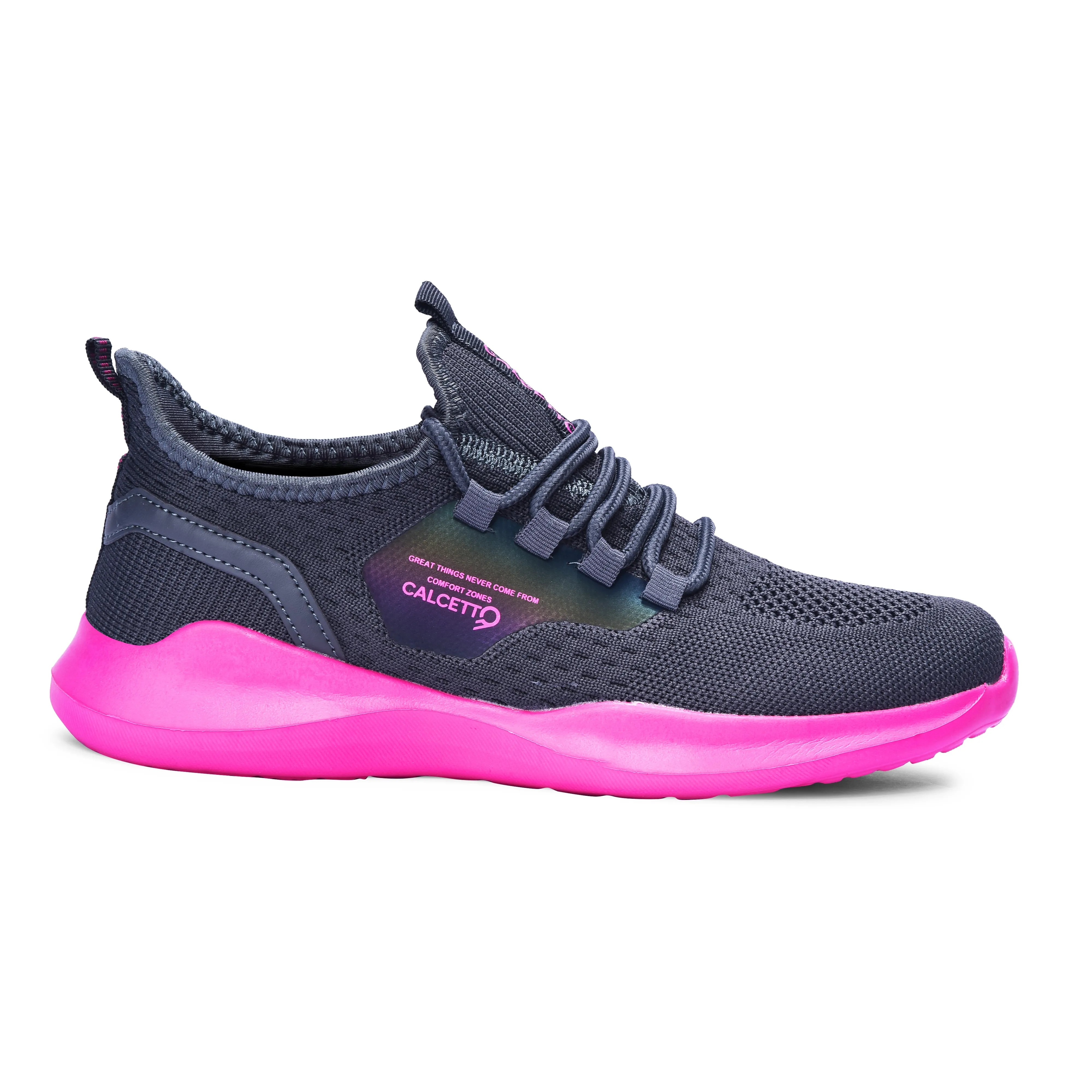 Calcetto Lightweight Casual WoMen's Running Sports Shoes CLT-9824 Dark Grey Fushia