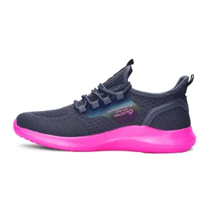 Calcetto Lightweight Casual WoMen's Running Sports Shoes CLT-9824 Dark Grey Fushia