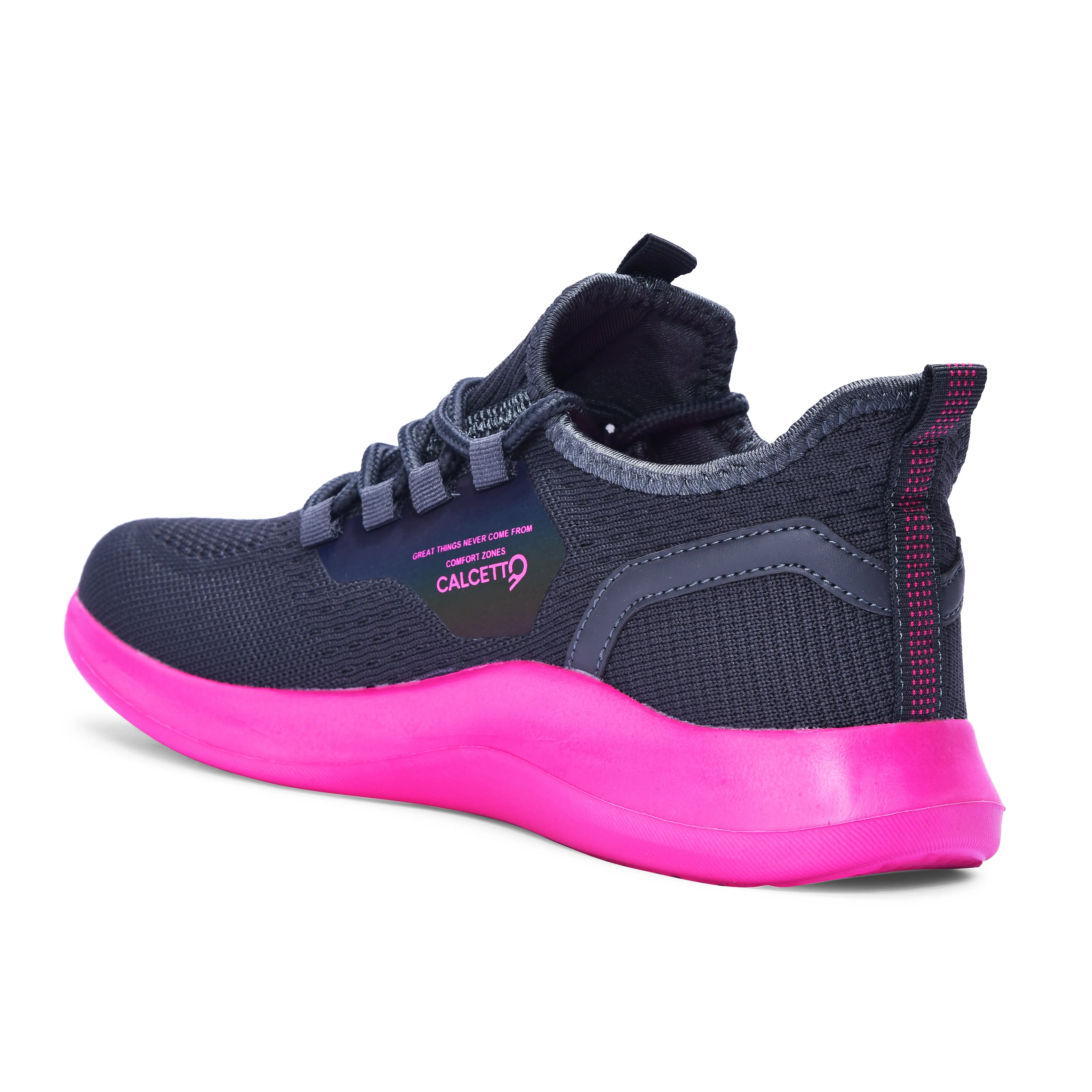 Calcetto Lightweight Casual WoMen's Running Sports Shoes CLT-9824 Dark Grey Fushia