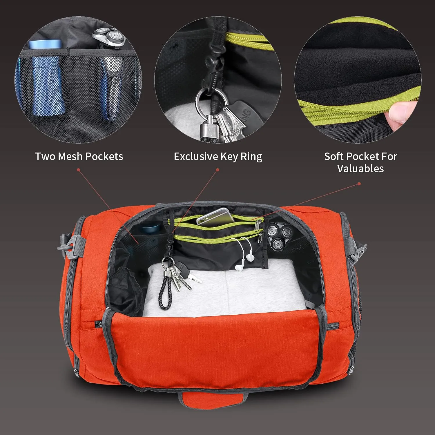 Canway Sports Gym Bag, Travel Duffel bag with Wet Pocket & Shoes Compartment for men women, 45L/40L, Lightweight