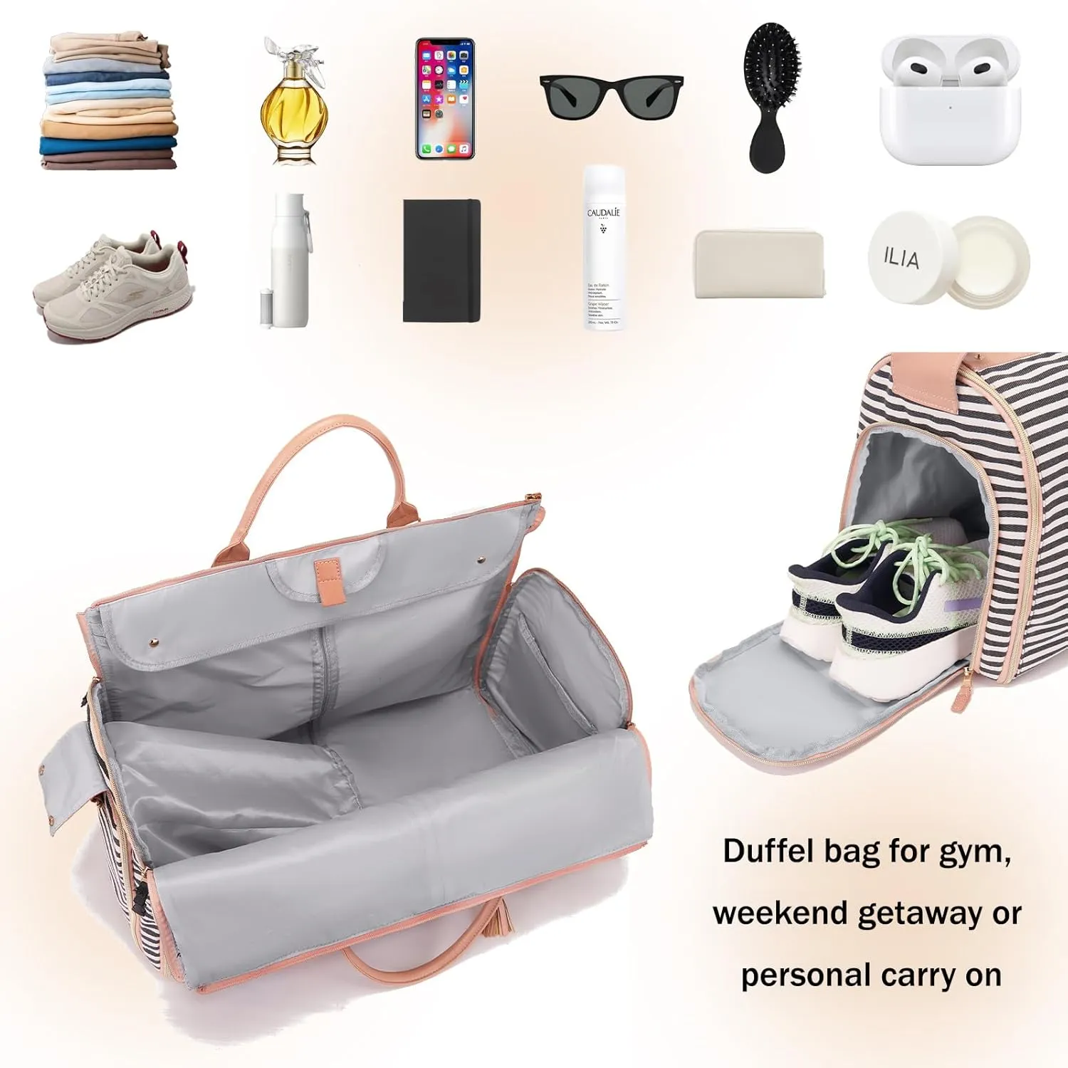 Carry on Garment Bag for Travel Convertible Garment Duffle Bags for Men Women with Shoe Compartment - 2 in 1 Hanging Travel Suitcase Suit