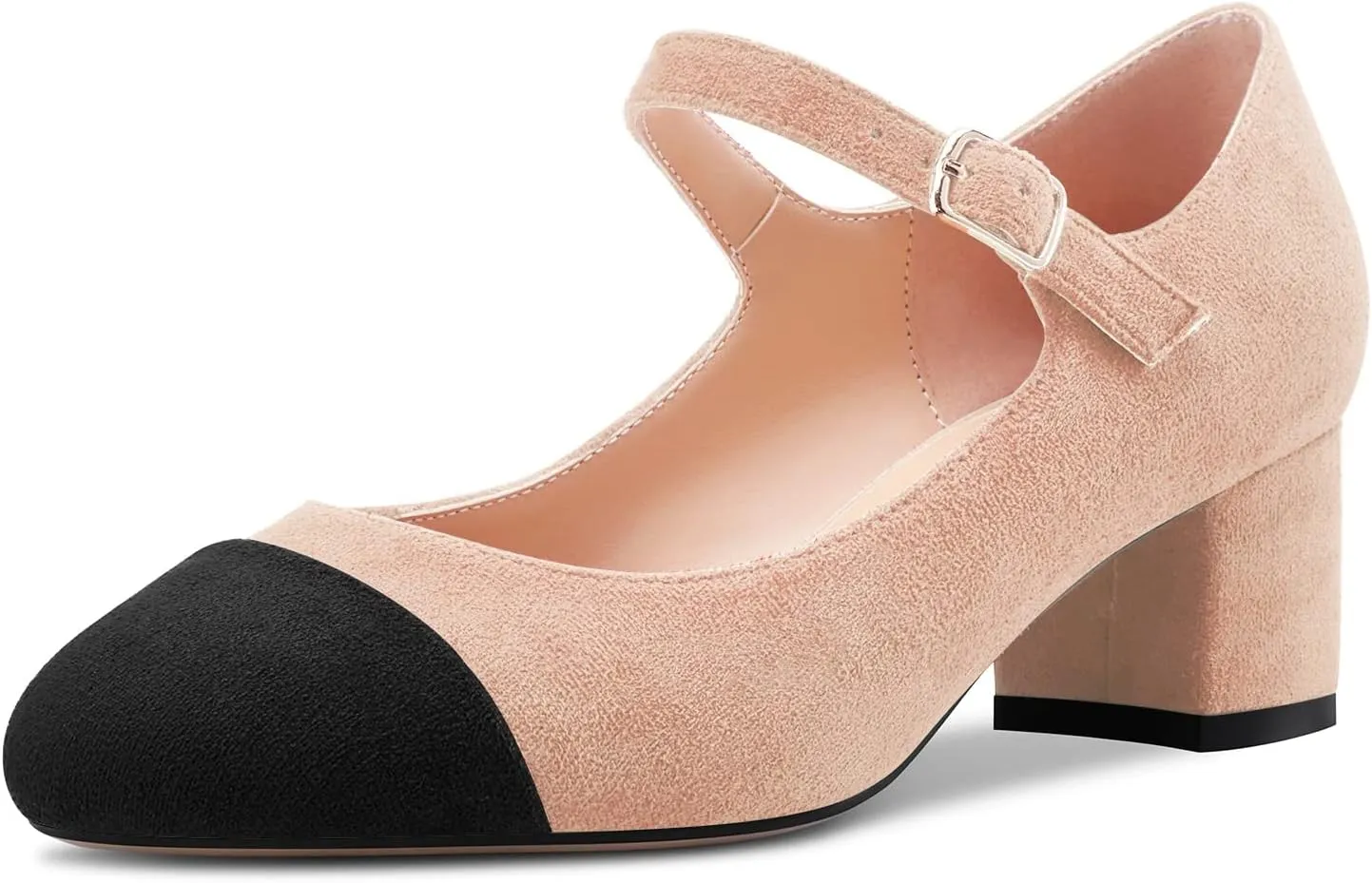 Castamere Women Chunky Block Mid Heel Pointed Toe Pumps Mary Jane Buckle Wedding Sexy Dress Shoes