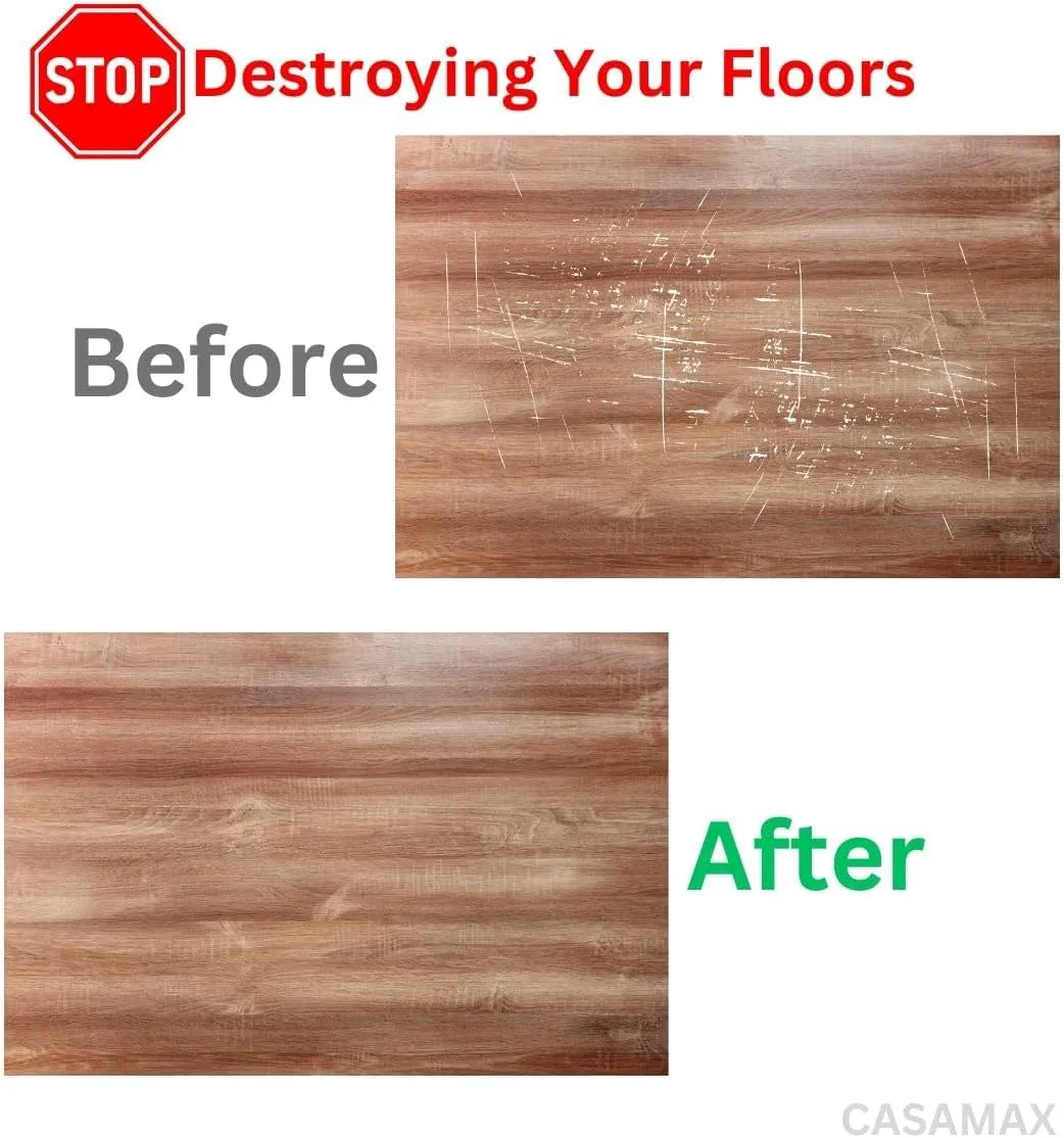 Chair Leg Floor Protectors – Silicone Caps, Cups & Sliders with Felt Pads – Non-Slip Furniture Leg Covers to Protect Hardwood & Tile Floors, Reduce Noise (24, Large)