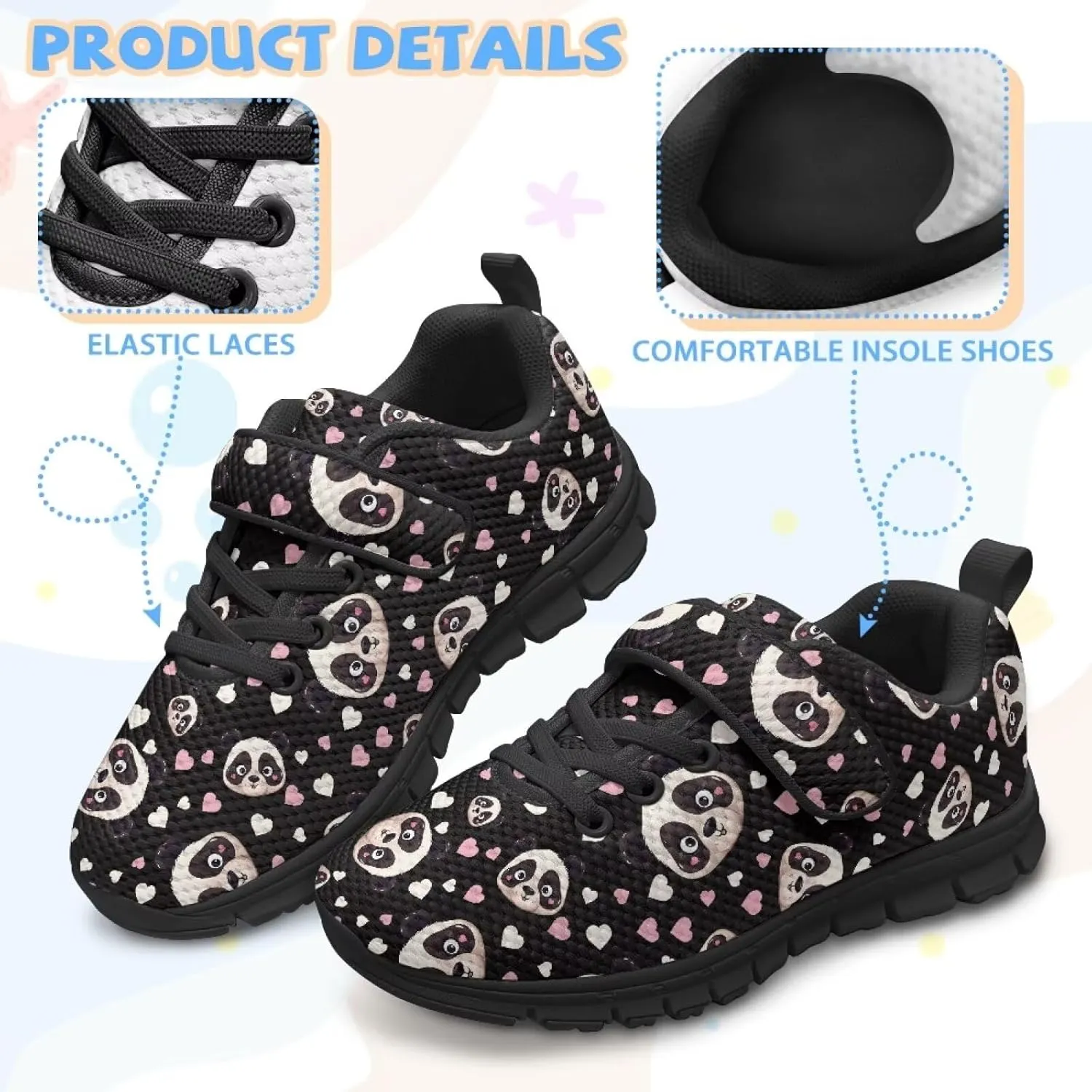 Child Boys Girls Travel Shoes Single Buckle Low-Top Sneakers Lightweight Lace-Up Running Shoe for Travel US 11-15 Black Sole
