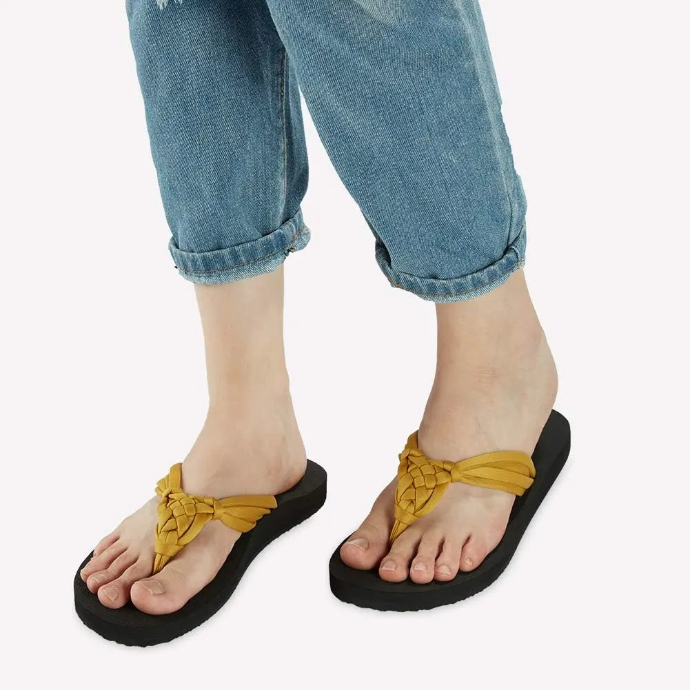 chitobae Flip Flops for Women, Flat Sandals Hand-Braided Slippers with Arch Support for Summer Beach ¡­