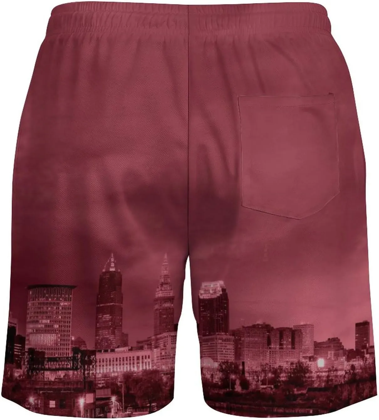City Night View Men's Shorts Basketball Fans Gifts Quick Dry Swim Trunks Compression Liner Beach Shorts