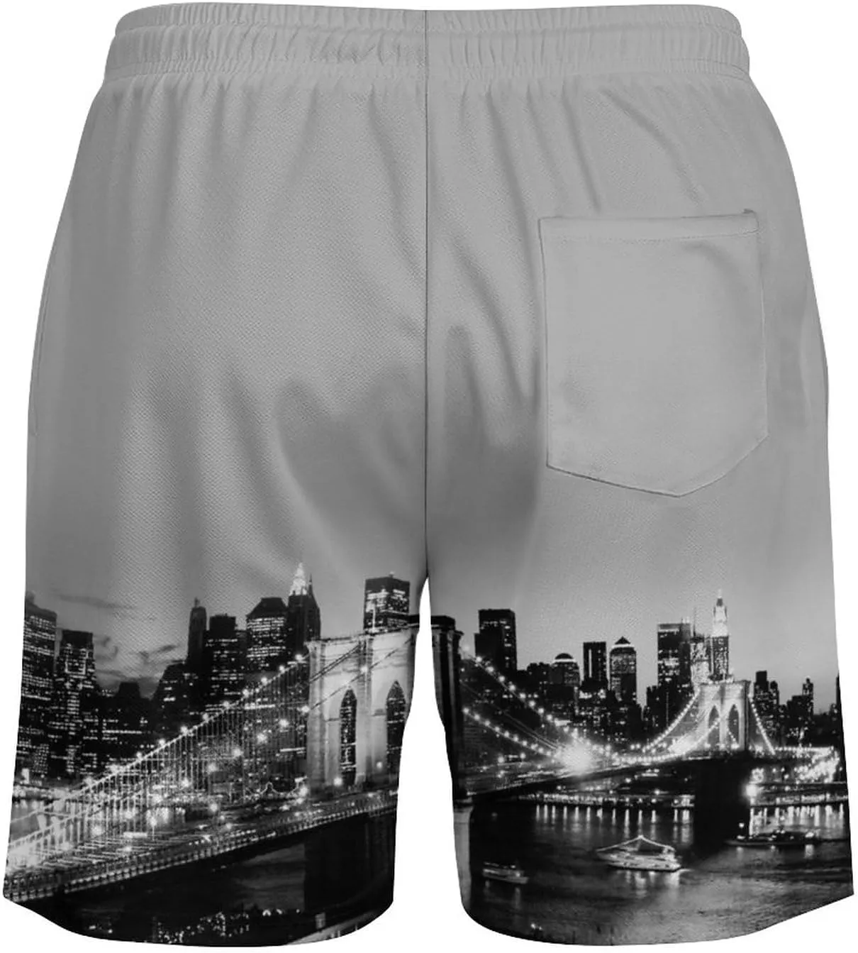 City Night View Men's Shorts Basketball Fans Gifts Quick Dry Swim Trunks Compression Liner Beach Shorts