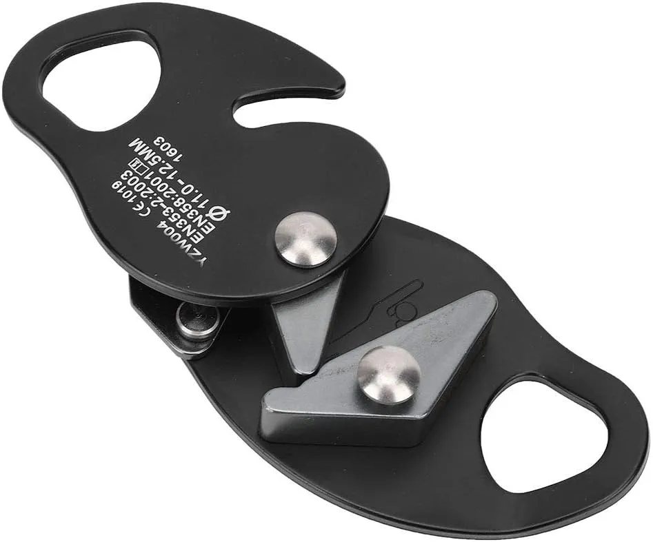 Climbing Rope Grab, Auto Lock Stop Descender Grab Fall Conservation Device, for Mountaineering Rock Climbing Aerial Work