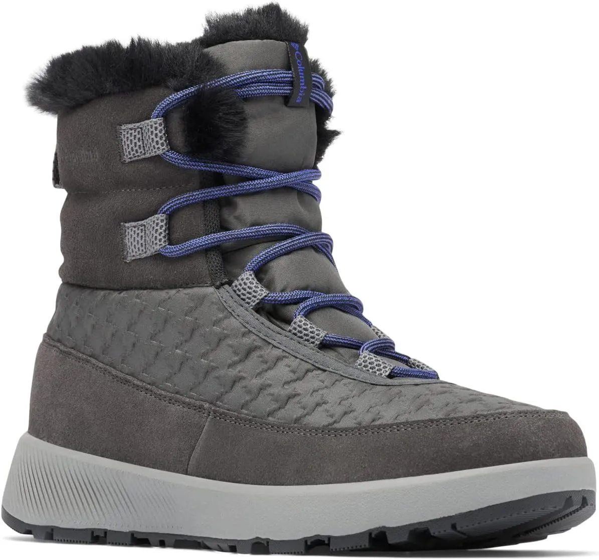 Columbia Women's Slopeside Peak Luxe, Shark/Clematis Blue, 6