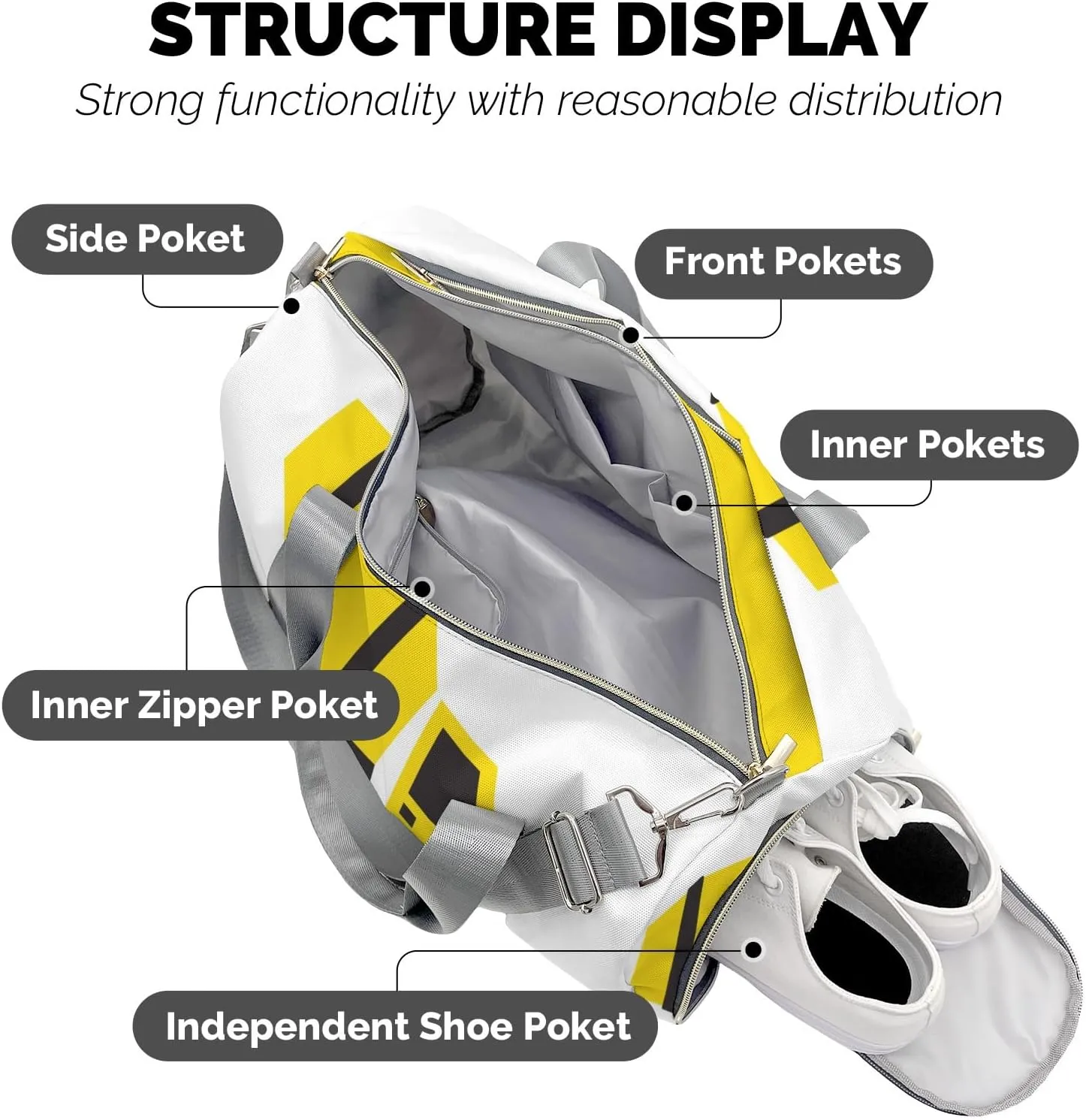Construction Truck Yellow Mixer Personalized Duffel Bag,Custom Travel Gym Bag with Name,Waterproof Sports Overnight Bag with Shoe Compartment & Shoulder Strap