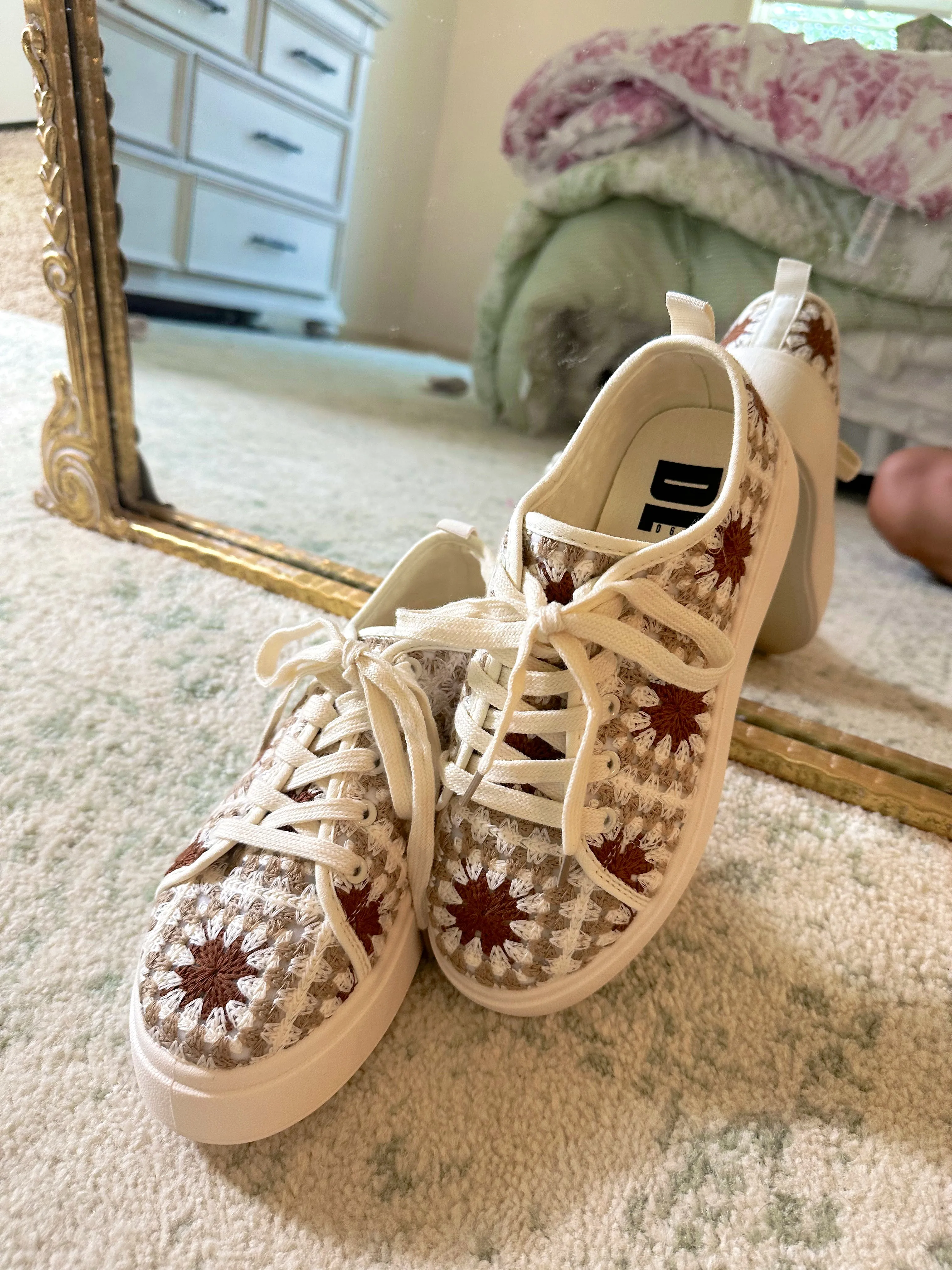 Crochet Platform Sneaker - Mocha / Oatmeal