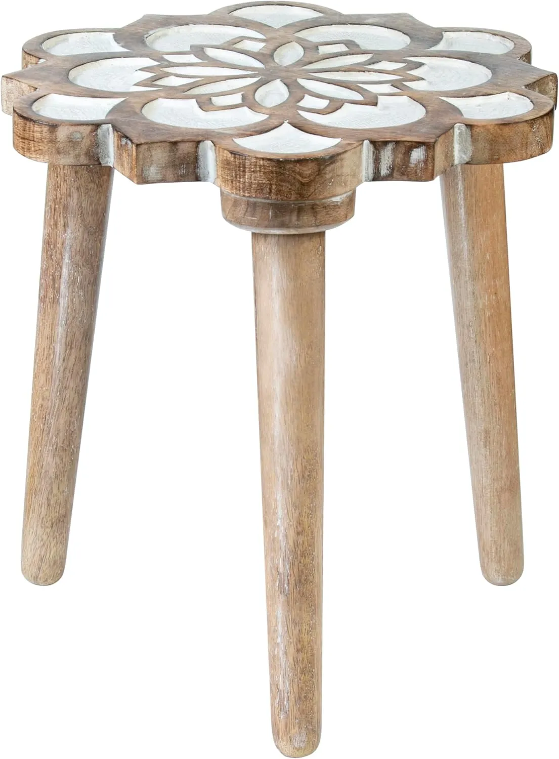 Crocon Side Table, Small End Table for Living Room Bedroom Office Patio Small Spaces Bedside Table Nightstand Coffee Table Home Décor Wood Stool for Plant Flower pots, 12 x 12.5 Inch