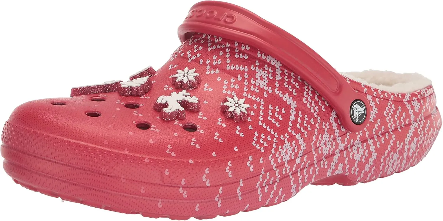 Crocs Unisex-Adult Classic Lined Holiday Charm Clog