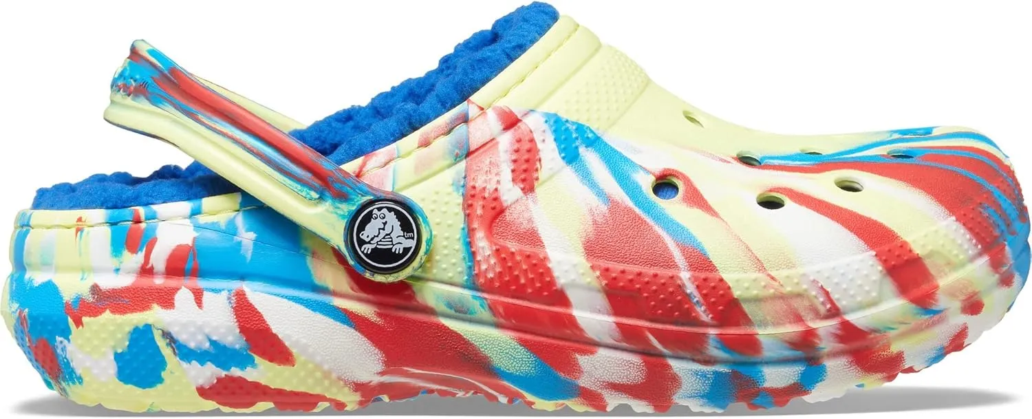 Crocs Unisex-Child Kids' Classic Marbled Tie Dye Lined Clog