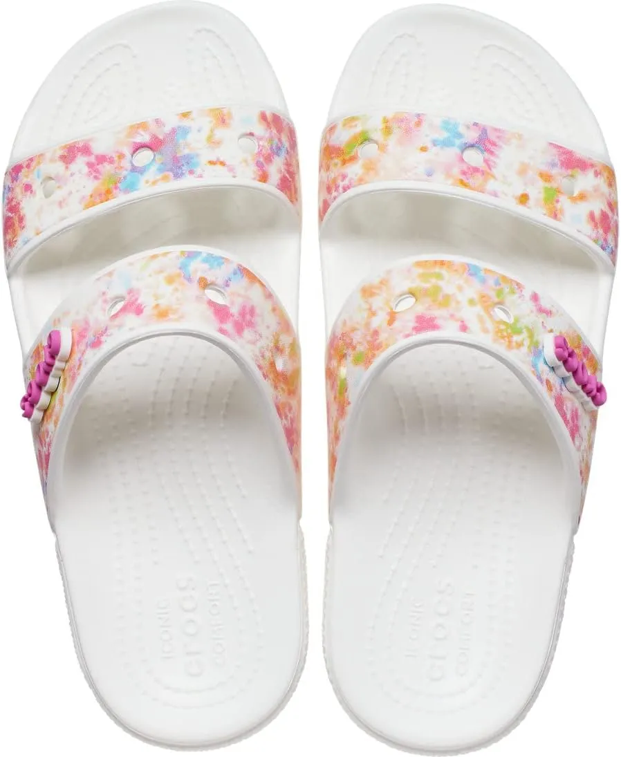 Crocs Unisex Classic Tie Dye Two-Strap Sandals Slide