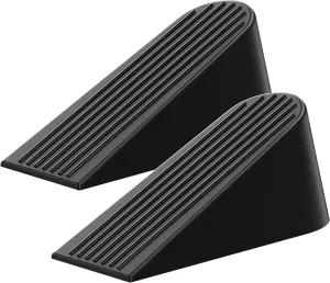 Crosize 2.8 inch Height 2 Pack Large Door Stoppers, Heavy Duty Rubber Huge Door Stop Wedge for Bottom of Door, Soild Non-Slip Door Stops for Carpet Floor Tile
