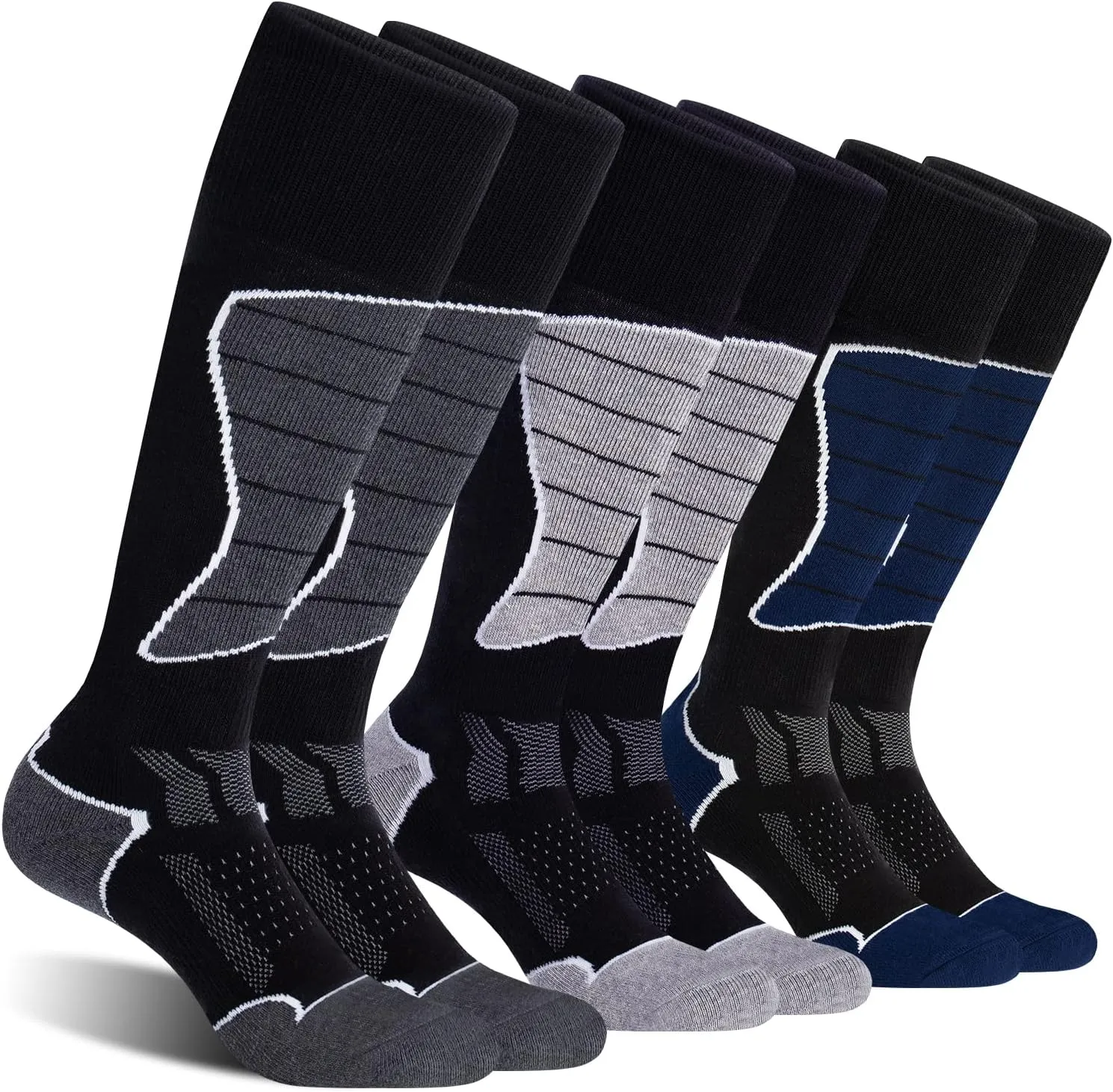 CS CELERSPORT 2/3/4 Pack Ski Socks for Men and Women Skiing, Snowboarding, Winter Performance Socks