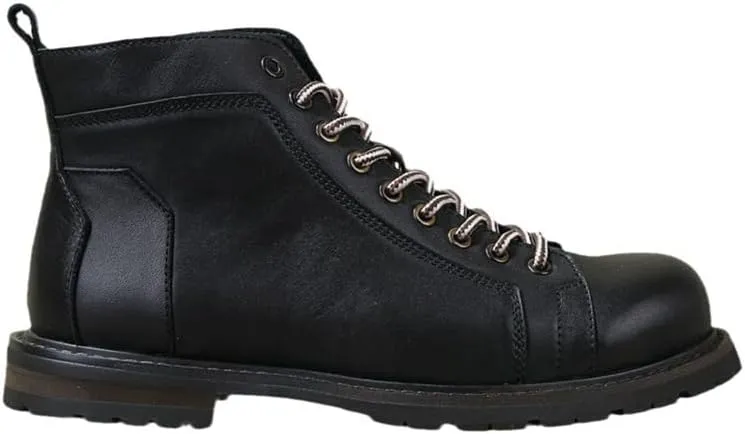 CSCDD Men's High-top Lace-up Casual Boots Flat Breathable Comfortable Oxford Shoes Leather Inside Suitable for Travel Mountaineering