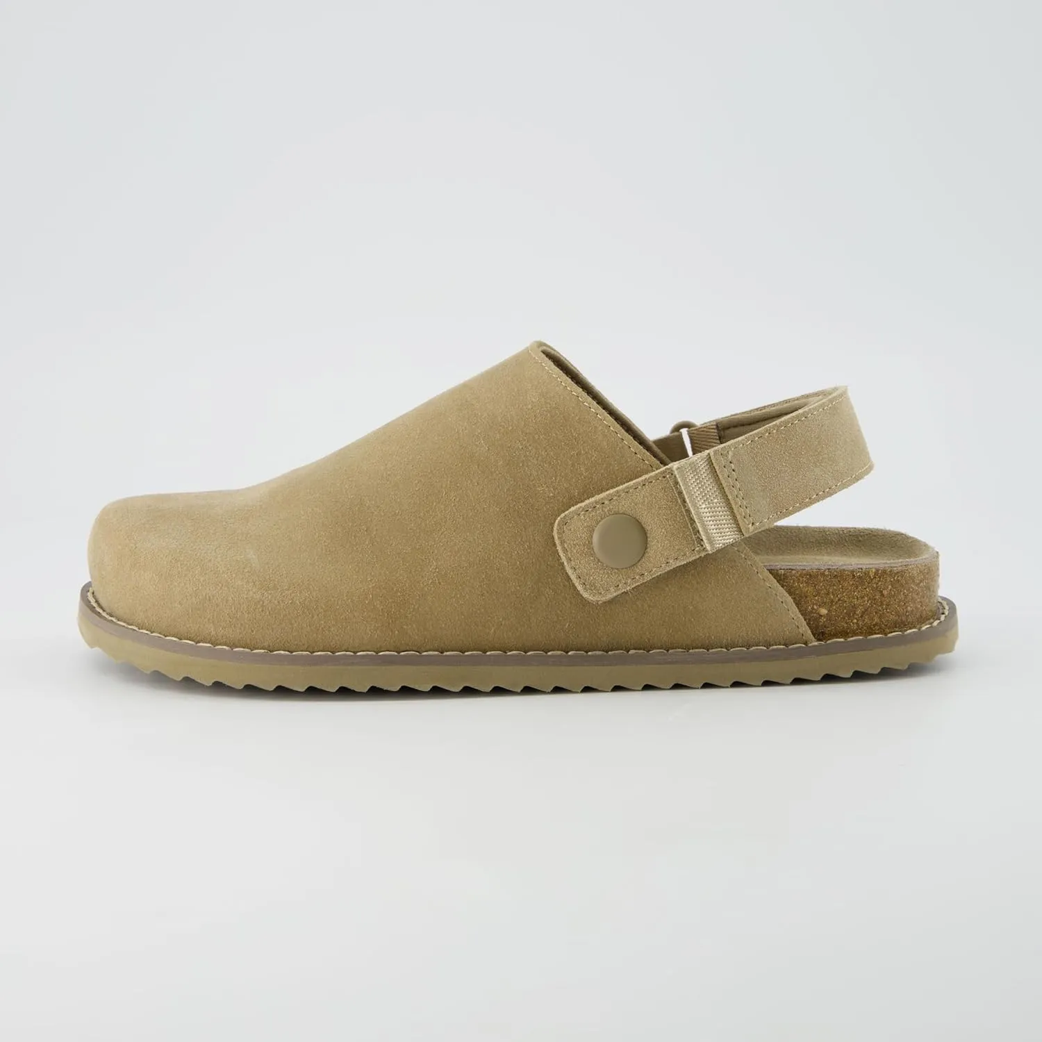 CUSHIONAIRE Women's Boulder Genuine Suede Clog with Swivel Strap – Lightweight EVA Sole, Memory Foam Insole, Wide Widths Available