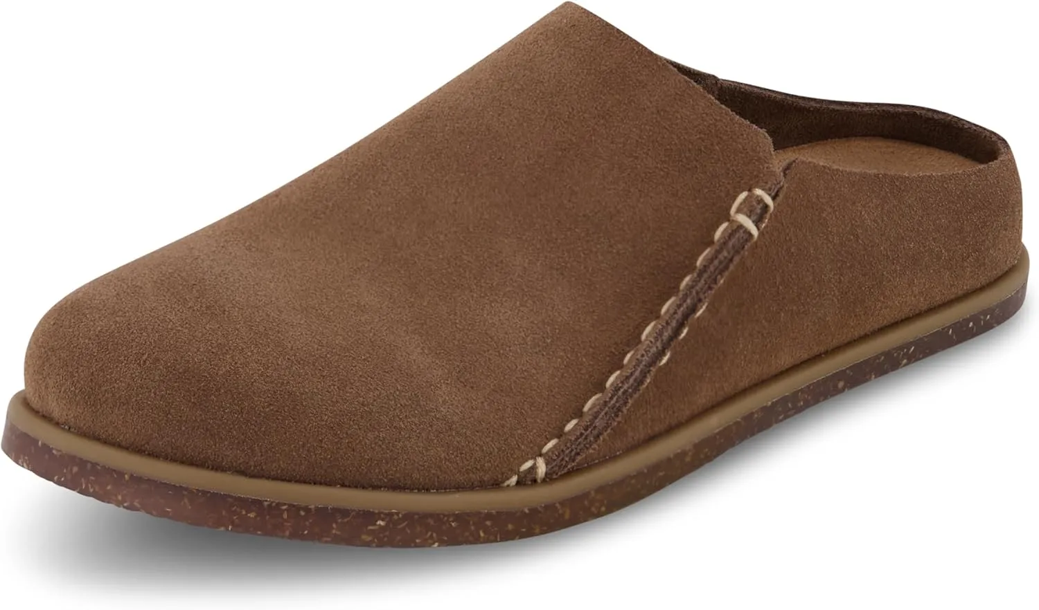 CUSHIONAIRE Women's Clay Genuine Leather footbed clog with  Comfort padding