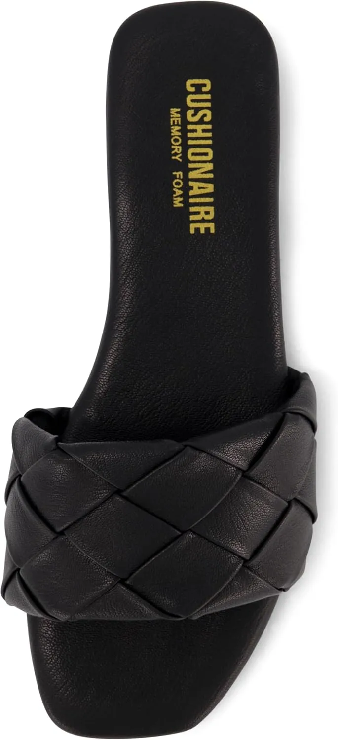 CUSHIONAIRE Women's Franca woven slide sandal  Memory Foam, Wide Widths Available