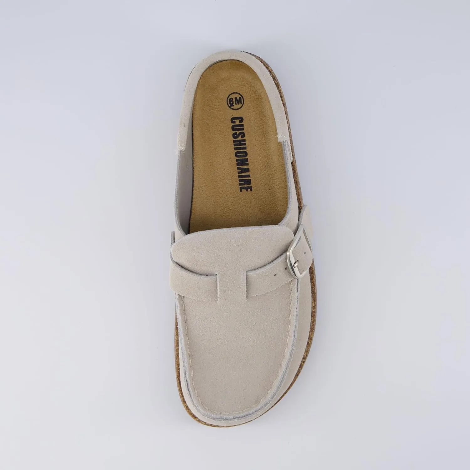 CUSHIONAIRE Women's Hobby Genuine Leather Cork Footbed Clog with  Comfort