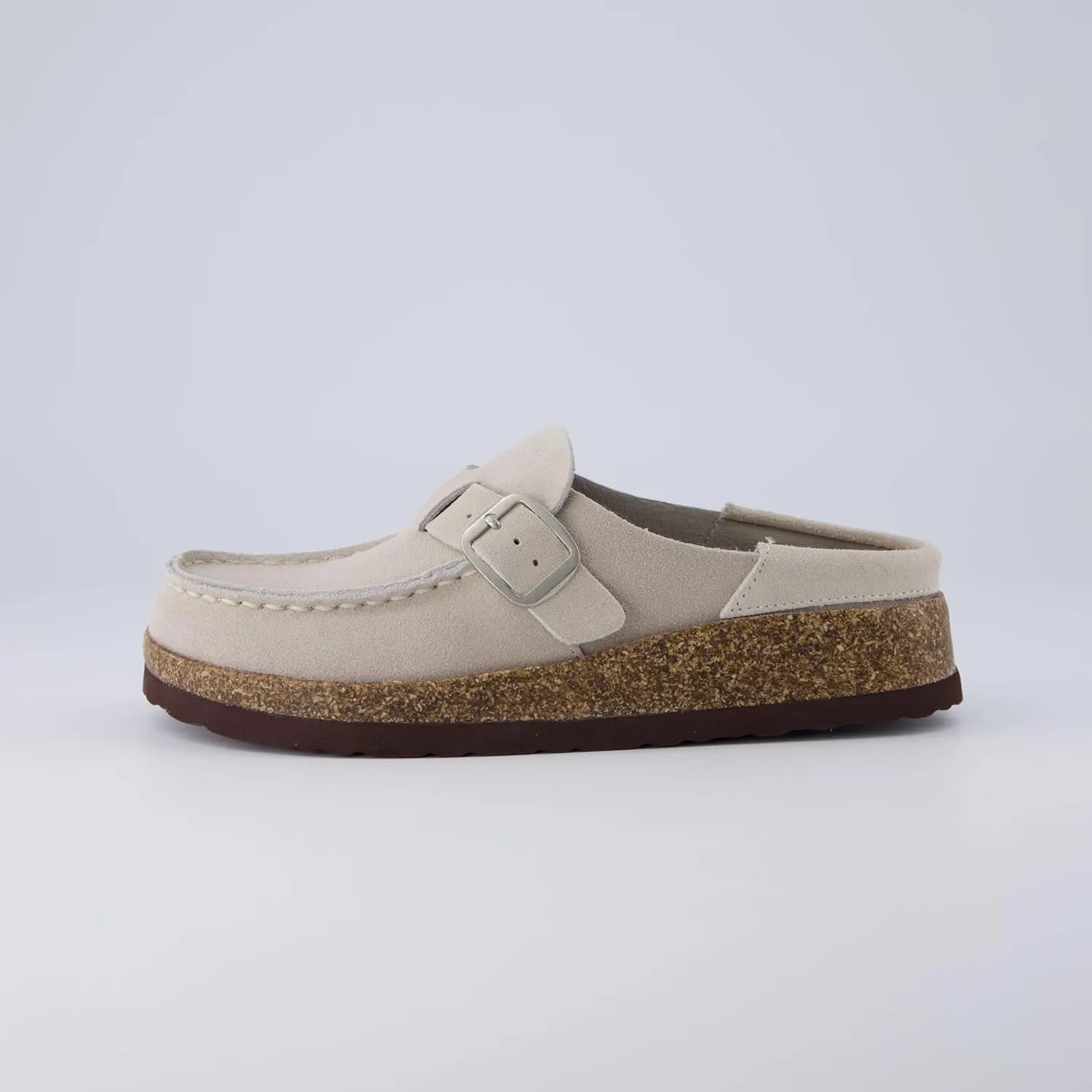 CUSHIONAIRE Women's Hobby Genuine Leather Cork Footbed Clog with  Comfort