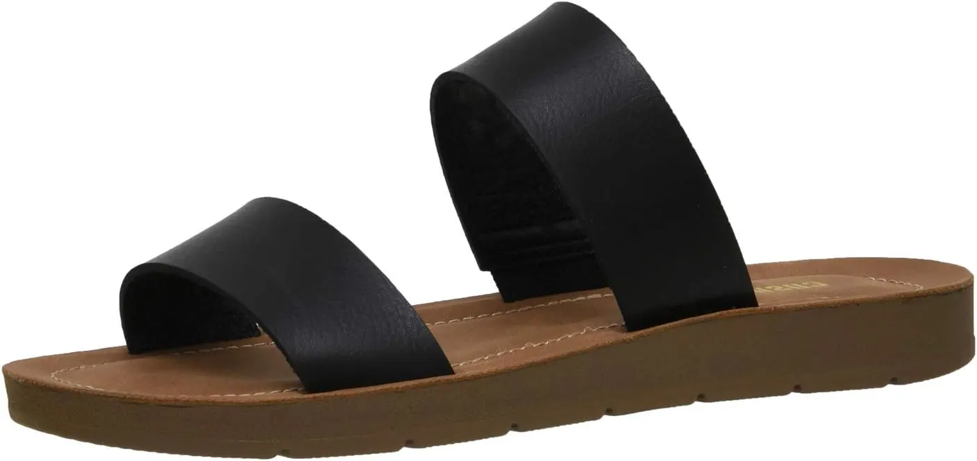 CUSHIONAIRE Women's Imelda 2 band slide sandal  Memory Foam