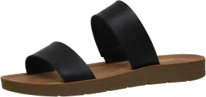 CUSHIONAIRE Women's Imelda 2 band slide sandal  Memory Foam