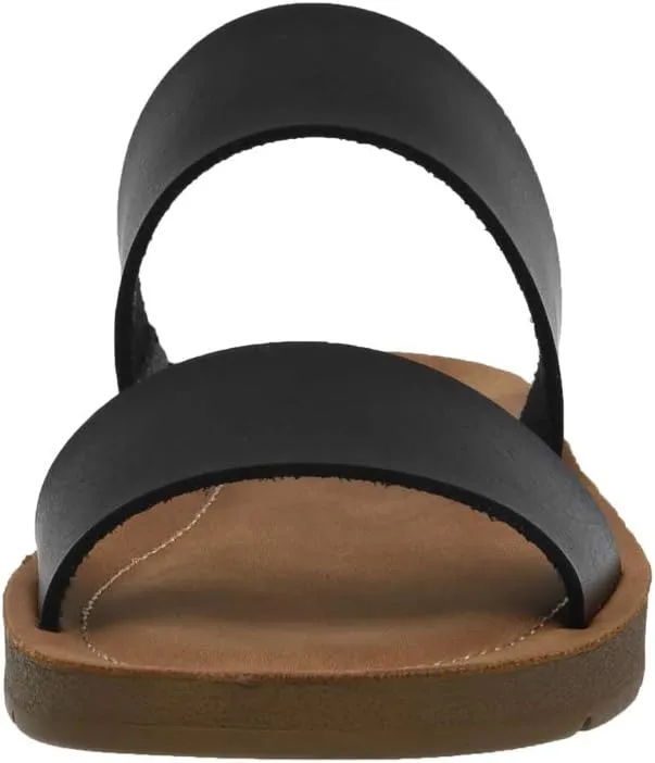CUSHIONAIRE Women's Imelda 2 band slide sandal  Memory Foam
