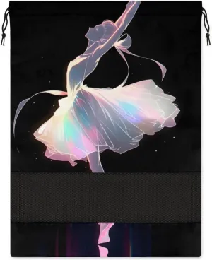 Dancer Ballet Exquisite Portable Travel Shoe Bag Shoe Organizer Drawstring Travel Shoe Storage Bags Shoe Pouch for Men and Women 12.4 x 17 inch