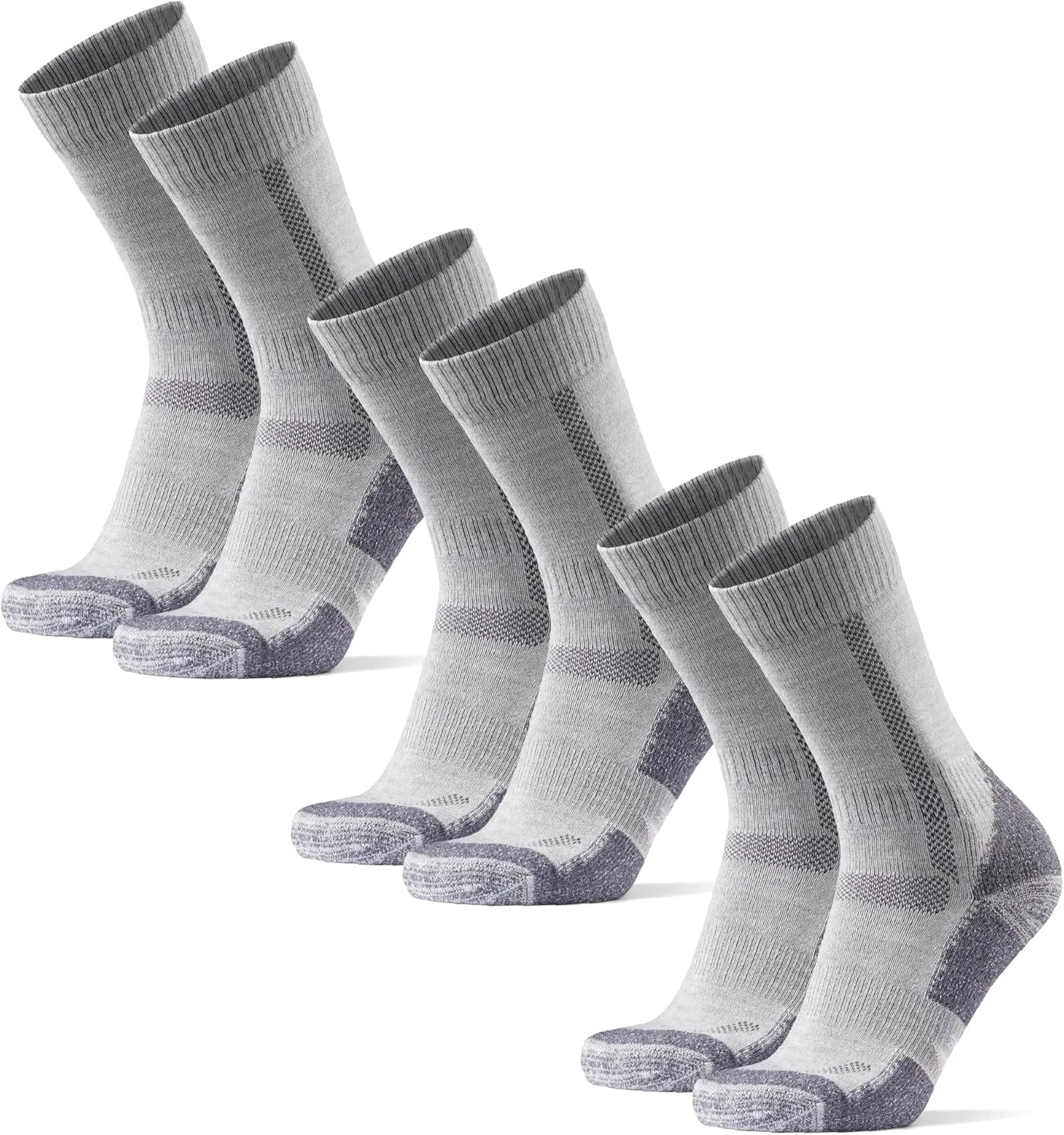 DANISH ENDURANCE Hiking Socks, Merino Wool Socks, Anti Blister, Cushioned, Breathable, Men & Women, 3-Pack